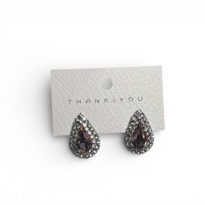 Rose gold dew drop silver earrings